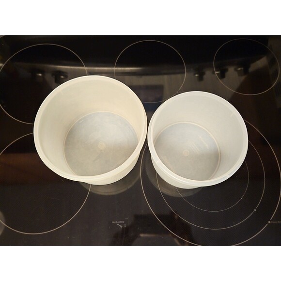 Set Of 2 Vintage Tupperware Round Sheer Canisters Containers #264-3 & #265-10 - Picture 6 of 11